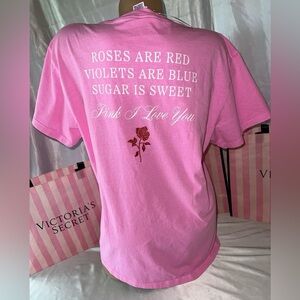 Roses are Red 
VS PINK Campus Cotton Tshirt S NWOT